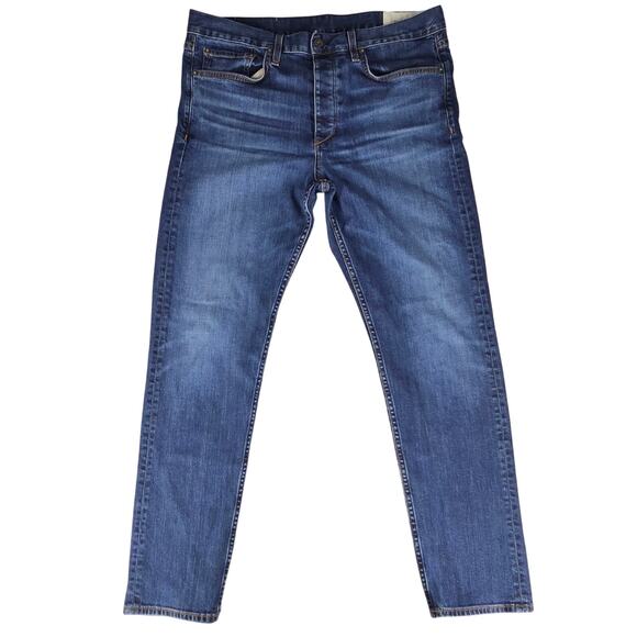 RAG & BONE NEW YORK MEN'S BLUE FIT 2 SLIM JEANS SIZE 36 THROOP COTTON BLEND - Picture 1 of 12